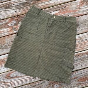 Vintage 90s CLIO Cargo Army Green Pinstripe Skirt